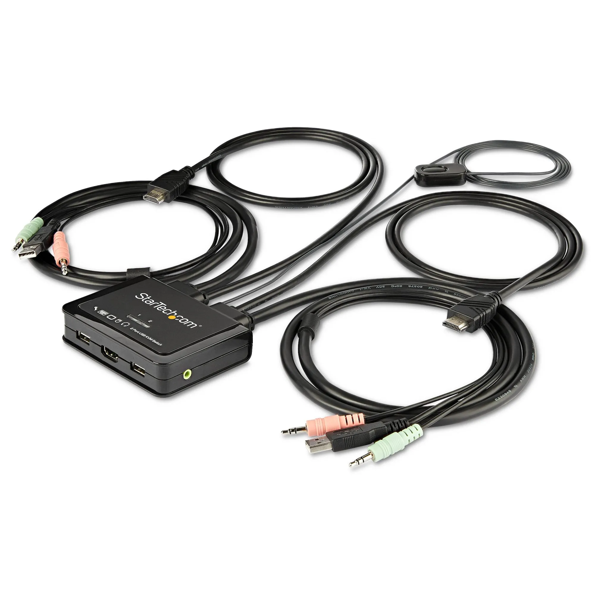 Startech.com 2 Port HDMI KVM Switch 4K 60hz UHD, USB KVM, with Cables & Audio