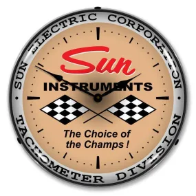 Sun Tachometer Tan Backlit LED Clock