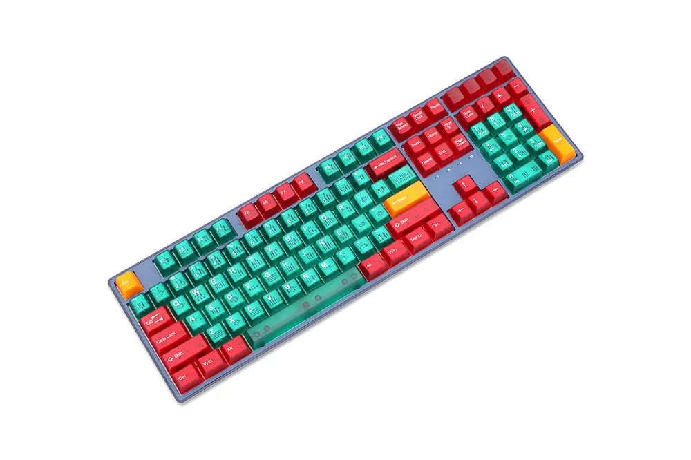 Taihao Cubic Abs Translucent Doubleshot keycaps for gaming mechanical keyboard Red Green Orange red 1.75 shift stepped capslock