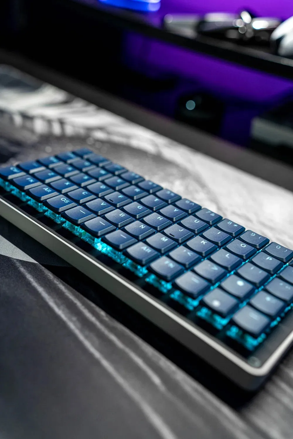 Taihao THT Navy Blue Keycap Thins Low Profile Keycaps For Gaming Mechanical Keyboard Kailh Choc 1350 or MX Switch Light Through