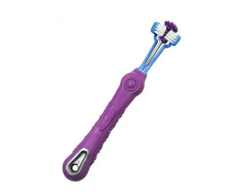 Three-Head Multi-Angle Dog Cat Toothbrush - Purple