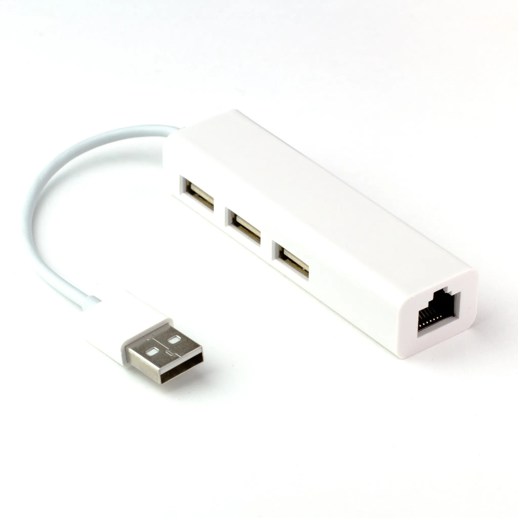 Three Port USB Hub with Ethernet (USB A)