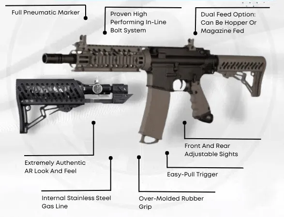 TIPPMANN TMC DARKEARTH MARKER-W/AIR THRU ADJ STOCK