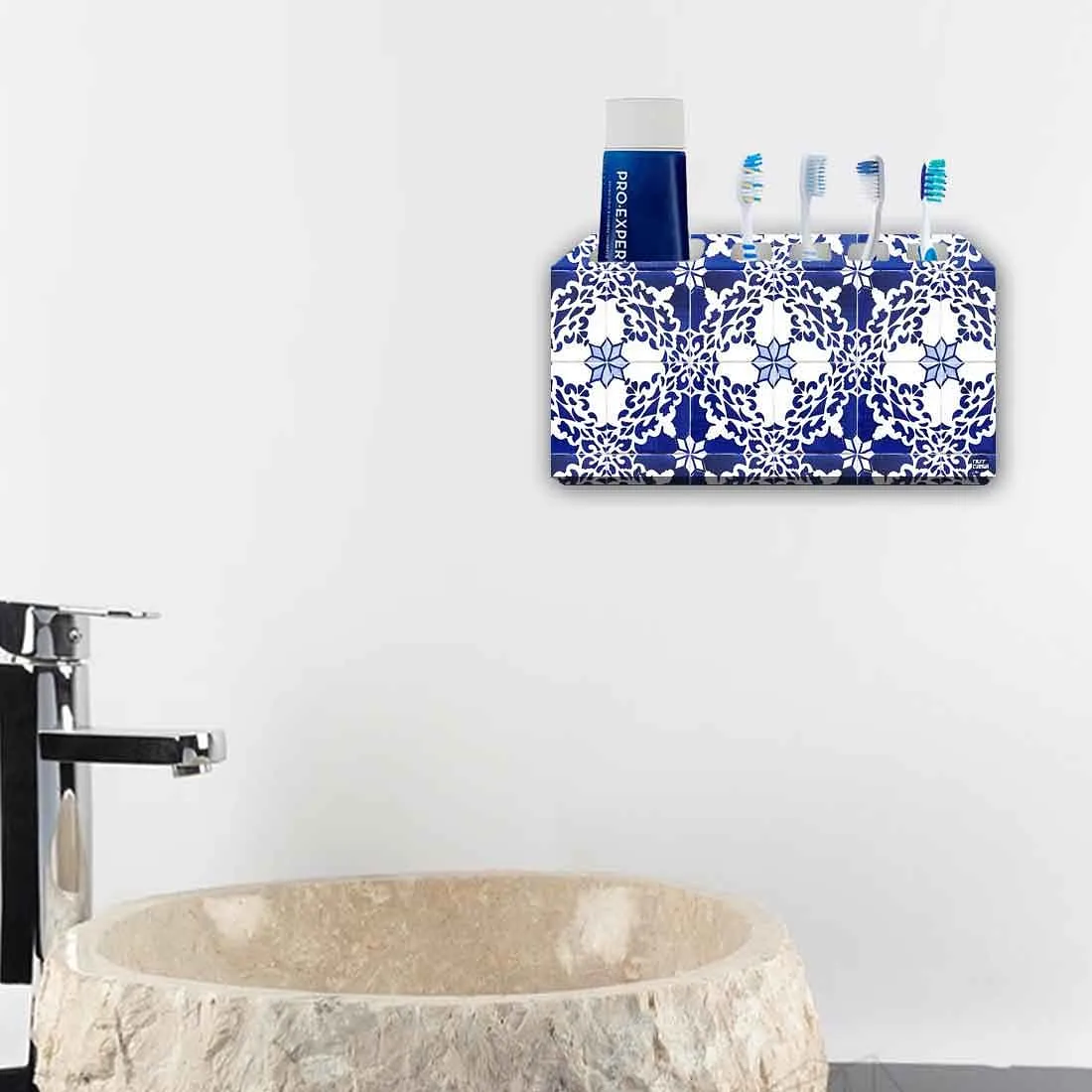 Toothbrush Holder Wall Mounted -Floral Azulejos