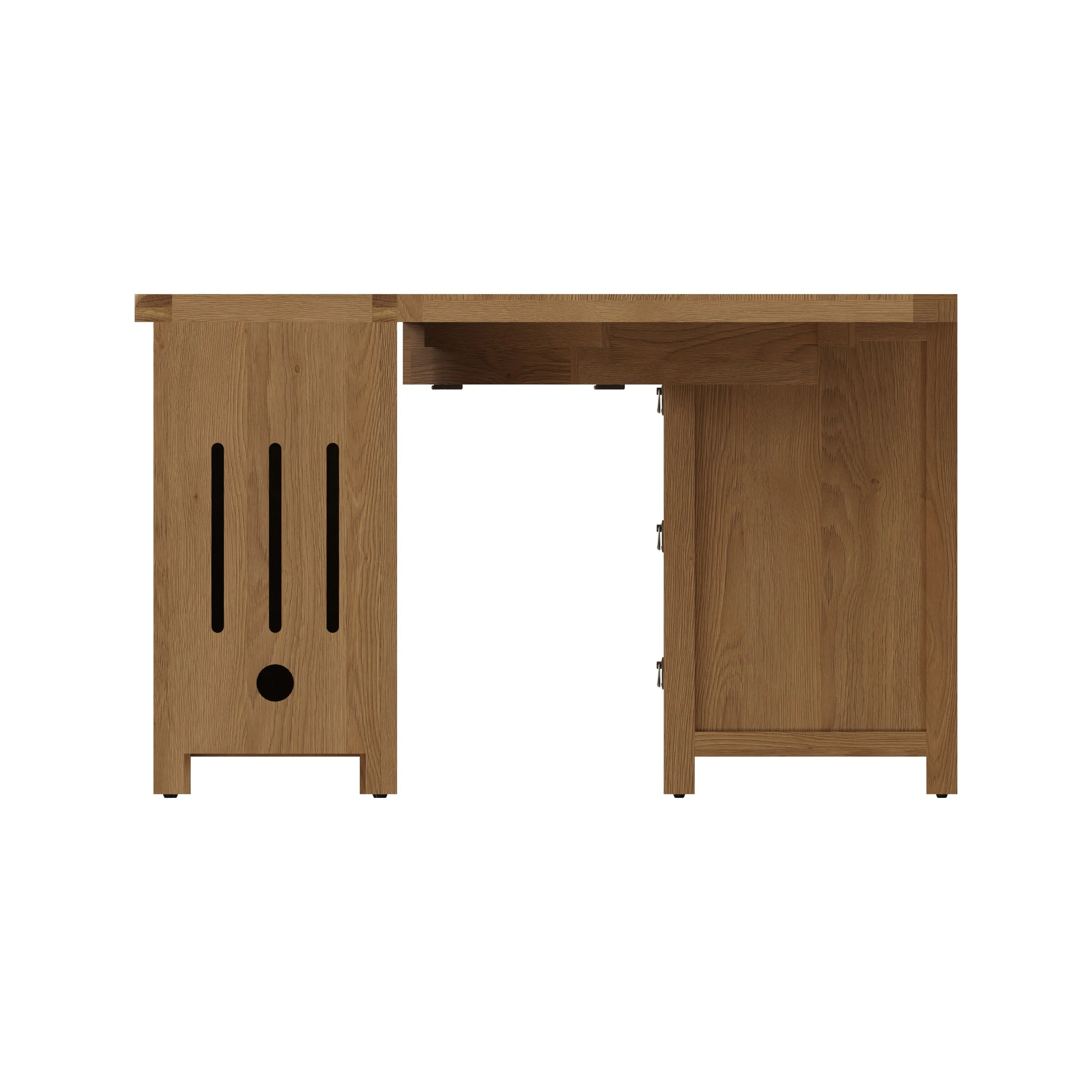 Tunbridge Oak Corner Computer Desk 131.6 x 132 x 80 cm