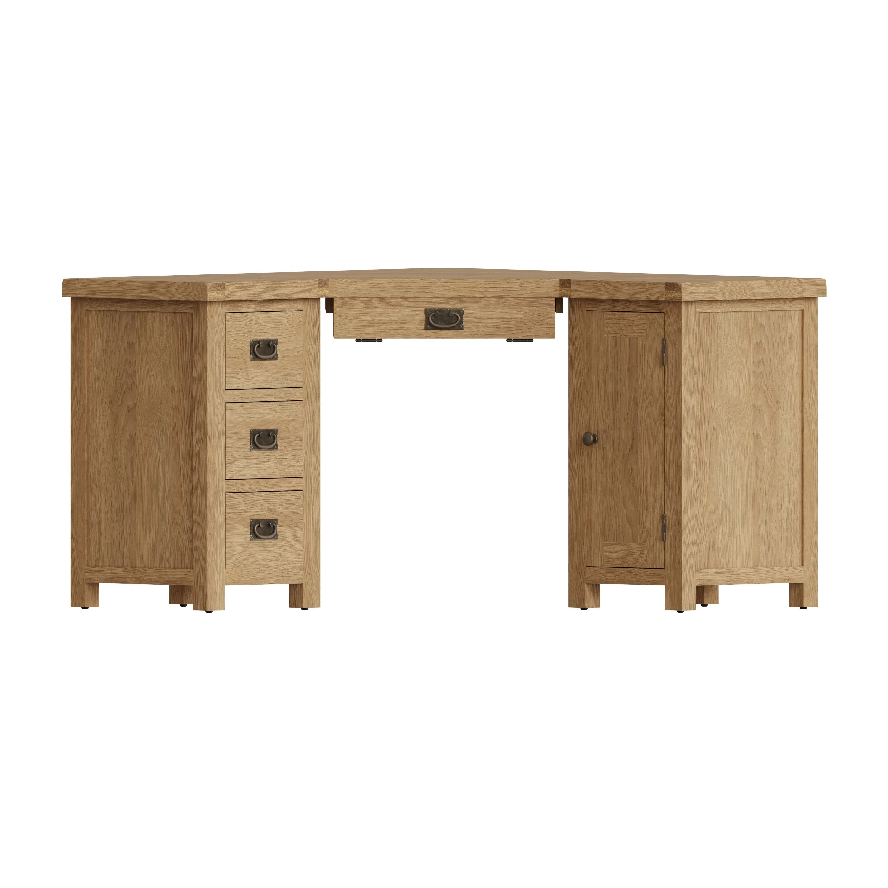 Tunbridge Oak Corner Computer Desk 131.6 x 132 x 80 cm