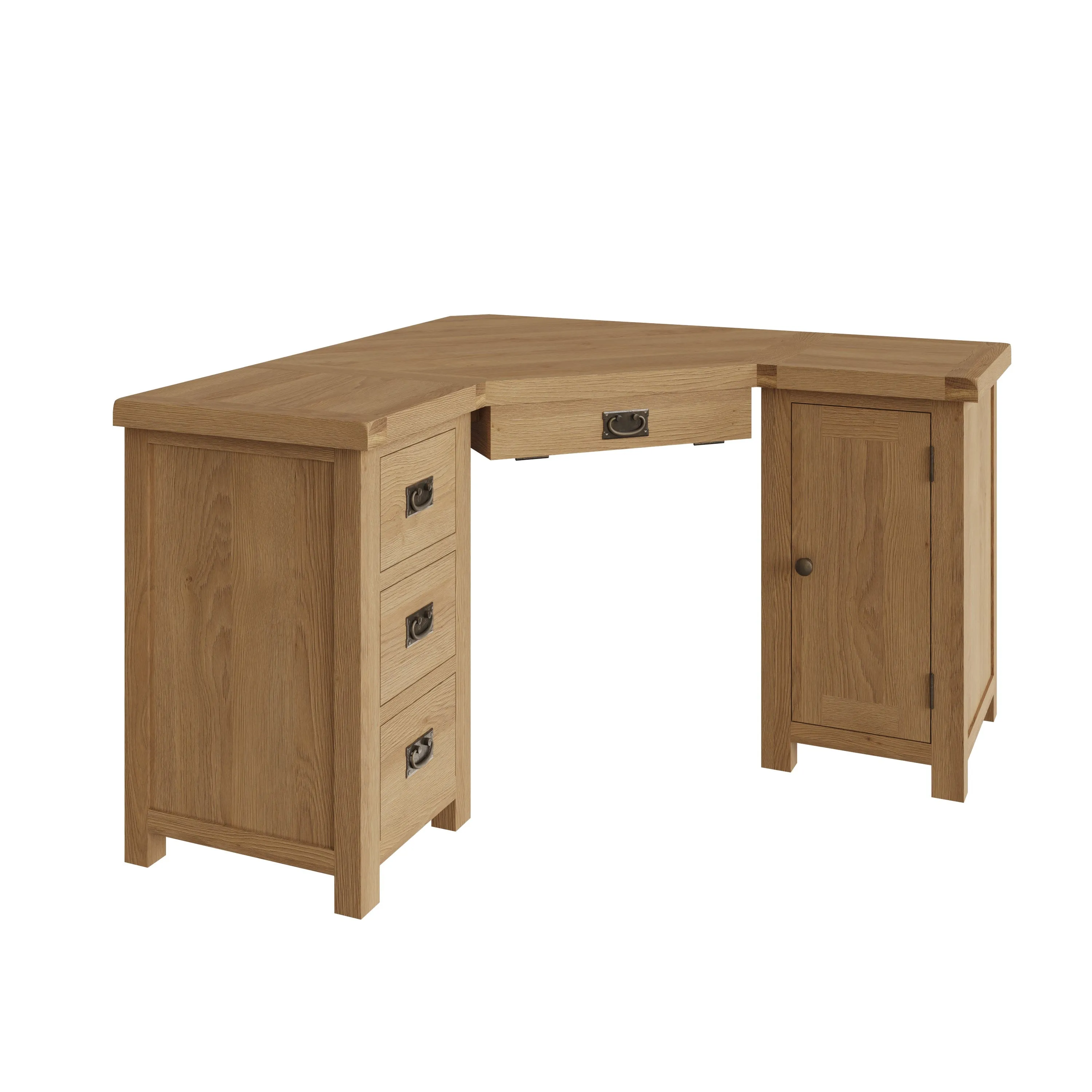 Tunbridge Oak Corner Computer Desk 131.6 x 132 x 80 cm