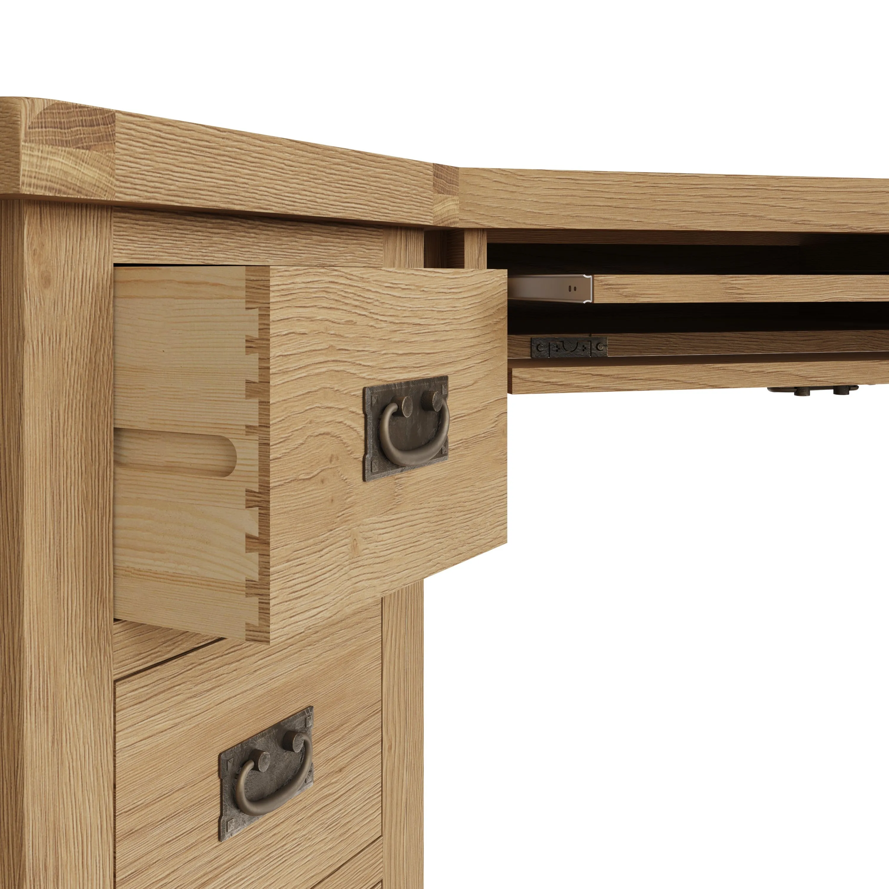 Tunbridge Oak Corner Computer Desk 131.6 x 132 x 80 cm