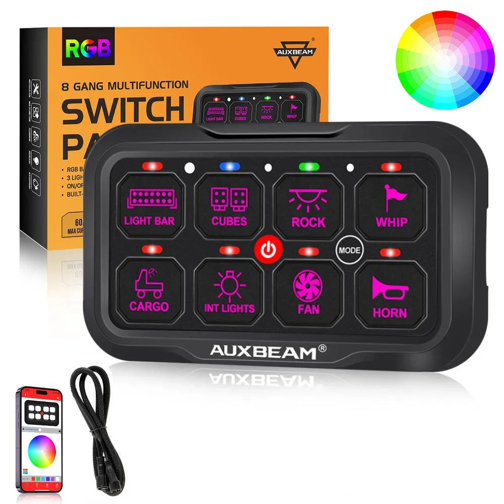 Upgraded AR-800 RGB Switch Panel with APP, Toggle/ Momentary/ Pulsed Mode Supported(One-Sided Outlet)