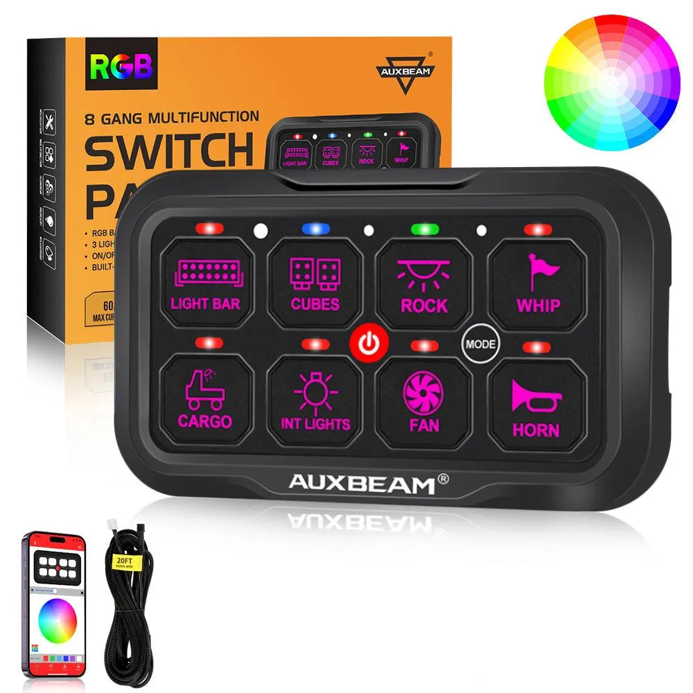 Upgraded AR-800 RGB Switch Panel with APP, Toggle/ Momentary/ Pulsed Mode Supported(One-Sided Outlet)