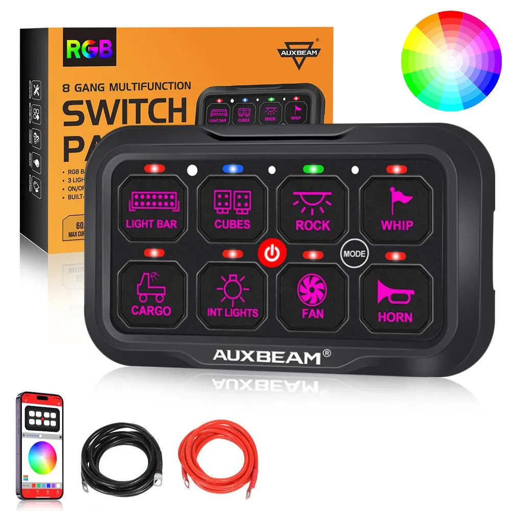 Upgraded AR-800 RGB Switch Panel with APP, Toggle/ Momentary/ Pulsed Mode Supported(One-Sided Outlet)