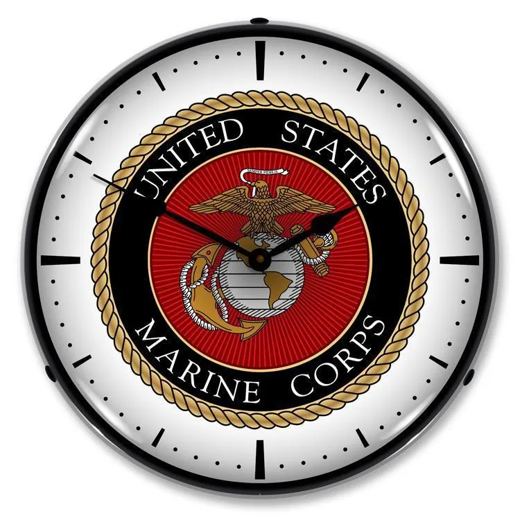 US Marine Corps Seal Backlit LED Clock