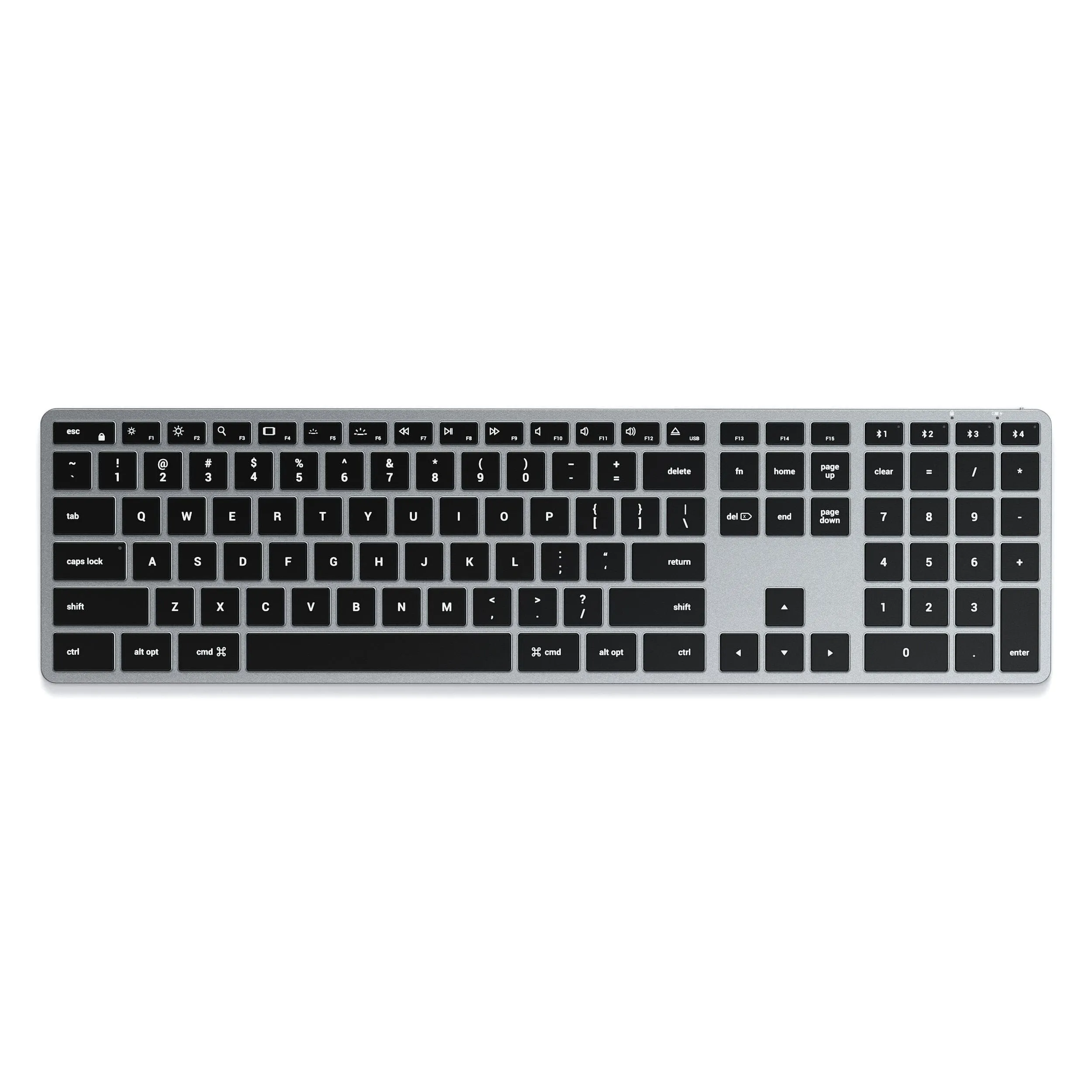 Vegan-Leather Premium Desk Mat - Brown | Slim X3 Bluetooth Backlit Keyboard - Space Gray