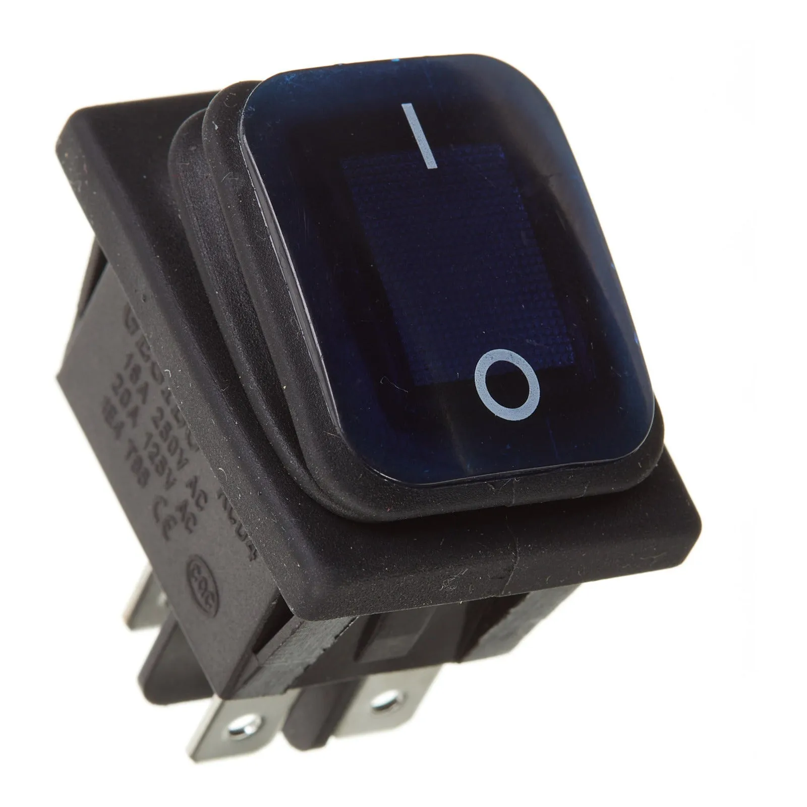 WHITES 12V ROCKER SWITCH ON-OFF BLU WATERPROOF 30X22 RECTANG