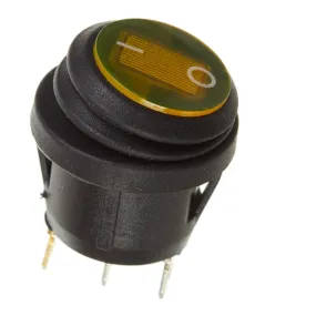 WHITES 12V ROCKER SWITCH ON-OFF YEL WATERPROOF ROUND