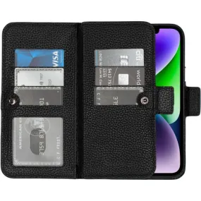 Windsor iPhone 14 Plus Bi-Fold Wallet Case, Pebble Black