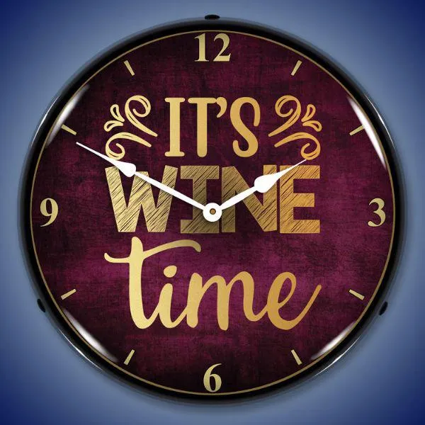 Wine Time Backlit LED Clock