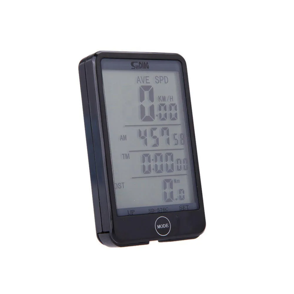 Wireless Bike Bicycle Cycling Computer Odometer Speedometer Touch Button LCD Backlight Backlit Water-resistant Multifunction