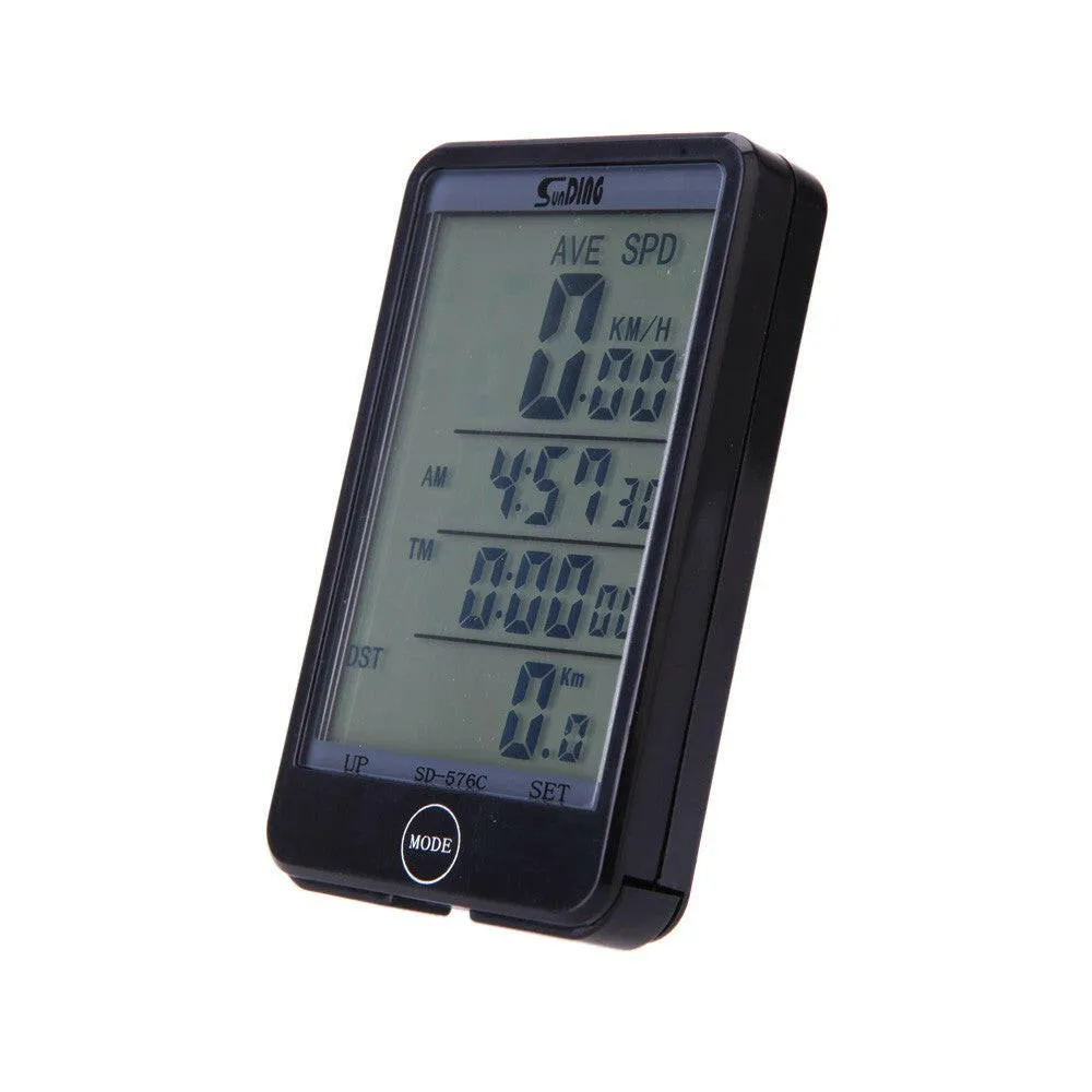 Wireless Bike Bicycle Cycling Computer Odometer Speedometer Touch Button LCD Backlight Backlit Water-resistant Multifunction